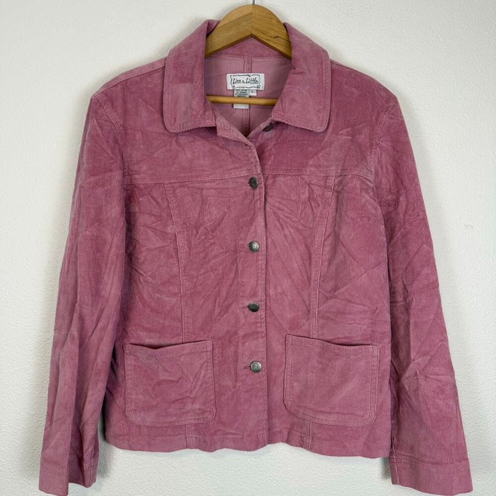 Vintage Live A Little Pink Corduroy Jacket Size Large